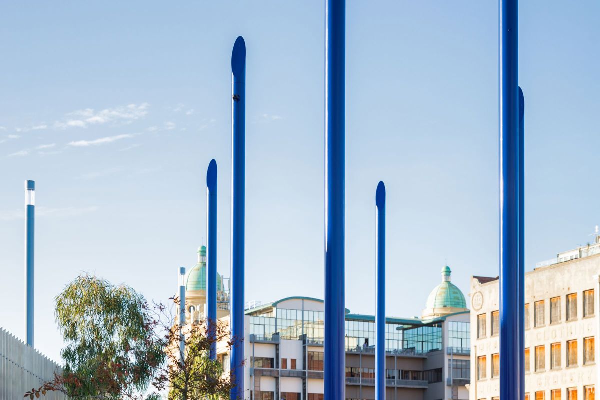 The Pipes artwork by Bruce Ramus at Prahran Square